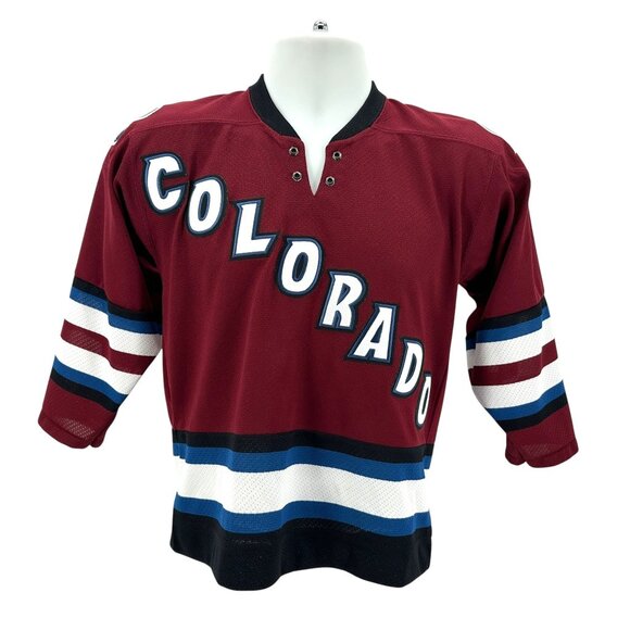 Vintage Koho Youth S/M Hockey Jersey Colorado Avalanche Patchwork Air-Knit Mesh - Picture 1 of 7